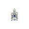 Vintage Castle Alloy Rhinestone Brooches for Backpack Clothes, Crystal, 83x50mm