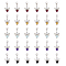 Glass Pearl Beaded Pendant Decorations, with Alloy Beads & Lobster Claw Clasps, Angel, Mixed Color, 38mm, 60pcs/set