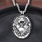 Tibetan Style Zinc Alloy Viking Pendant Necklaces, 304 Stainless Steel Chain for Men, Antique Silver & Stainless Steel Color, Oval, 24.02 inch(61cm)