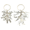 2Pcs Alloy Keychains, with Iron Rings, Fish, Antique Silver & Platinum, 72~80mm