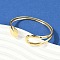 304 Stainless Steel Cuff Bangles for Women, Ion Plating(IP), Real 18K Gold Plated, Inner Diameter: 2x2-3/8 inch(5.1x6.1cm)