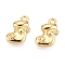 Christmas Theme Brass Micro Pave Clear Cubic Zirconia Charms, Christmas Sock, Real 18K Gold Plated, 10x8x3mm, Hole: 1mm