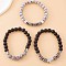 Fashionable and luxurious men's Alloy Beaded Multi-strand Bracelets with zircon beads