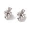 Brass Micro Pave Clear Cubic Zirconia Beads, Cross, Platinum, 9x9x4.5mm, Hole: 0.6mm