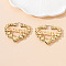 Alloy Hoop Earrings, Heart, Golden, Scorpio, 60x53mm