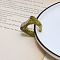 Acrylic Cuff Rings for Women, Rectangle, Yellow Green, 24x26mm