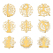Nickel Decoration Stickers, Metal Resin Filler, Epoxy Resin & UV Resin Craft Filling Material, Golden, Human, 40x40mm, 9pcs/set