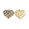 Heart with Leopard Print Pattern Brass Micro Pave Clear Cubic Zirconia Charms, with Jump Rings and Enamel, Cadmium Free & Nickel Free & Lead Free, Real 18K Gold Plated, 21.5x24x2.5mm, Hole: 3mm