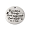Anti-Tarnish 201 Stainless Steel Pendants, Message Charm, Flat Round Charm, Stainless Steel Color, 30x1.5mm, Hole: 2.5mm