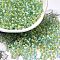 Transparent Glass Round Seed Beads, Inside Colours, Round, Light Green, 6/0, 4x3mm, Hole: 1.2mm, about 161pcs/10g