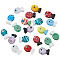 20Pcs 2 Styles Handmade Lampwork Beads, Fish, Mixed Color, 19.5~21x12.5~13x8.5~10mm, hole: 1.2~1.6mm, 10pcs/style