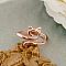 Alloy Open Cuff Rings for Women, Cat Shape, Rose Gold, Inner Diameter: 16~19mm