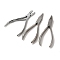 DIY Jewelry Tool Sets, Carbon Steel Side Cutting Pliers, Round Needle Nose Pliers and Stainless Steel Needle Nose Pliers, Stainless Steel Color, 145~165x45~65mm, 3pcs/set