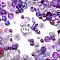 Opaque & Transparent Acrylic Beads, Mixed Shapes, Purple, 3.5~42.5x3.5~47x3.5~18mm, Hole: 1.6~4.5mm