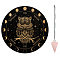 AHADEMAKER 1Pc Cone/Spike/Pendulum Natural Rose Quartz Stone Pendants, 1Pc 304 Stainless Steel Cable Chain Necklaces, 1Pc PVC Custom Pendulum Board, Dowsing Divination Board, Owl Pattern, Board: 200x4mm
