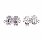 Valentine's Day Theme, Brass Micro Pave Cubic Zirconia Links connectors, Boy and Girl/Lover, Colorful, Platinum, 13.5x23.5x2mm, Hole: 1.2mm