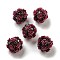 Acrylic Handmade Polymer Clay Rhinestone Beads, Flower Luminous Beads, Glow in the Dark, Cerise, 20mm, Hole: 1.8mm