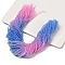Transparent Painted Glass Beads Strands, Faceted, Rondelle, Colorful, 3.4x2.6mm, Hole: 0.5mm, about 135~140pcs/strand, 32~34cm