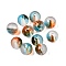 Frosted Baking Painted Glass Beads, with Golden Glitter Powder, Round, Saddle Brown, 8~8.5mm, Hole: 1.4~1.6mm
