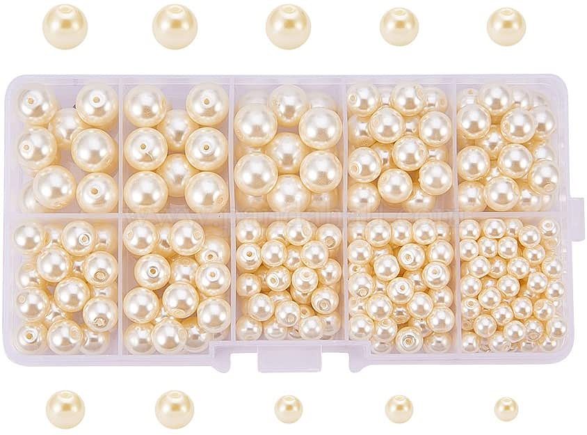 Shop Pandahall Elite 340 Pcs Environmental Dyed Glass Pearl Round Pearlized Beads For Jewelry 3616