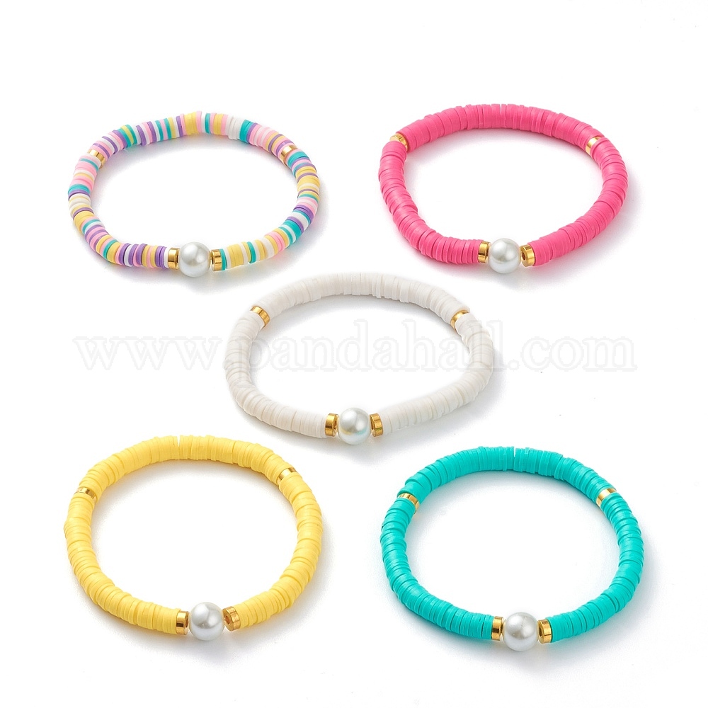 Wholesale Handmade Polymer Clay Heishi Beads Stretch Bracelets ...