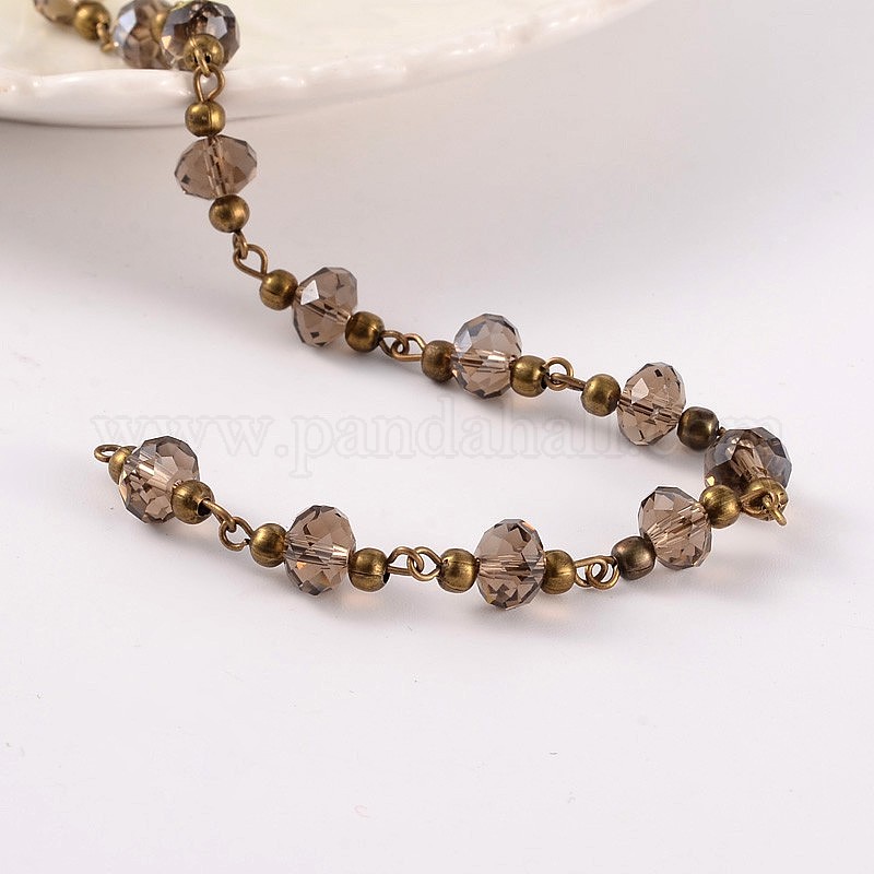 Wholesale Handmade Glass Beaded Chains for Necklaces Bracelets Making