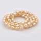 Pearl Luster Plated Imitation Jade Glass Faceted Rice Beads Strands GLAA-A030A-PL04-2