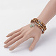 Three Loops Wrap Wood Beads Bracelets BJEW-JB02921-04-3