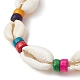 Armband aus geflochtenen Perlen aus Naturmuschel und Ahornholz BJEW-TA00393-2