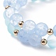 Ensemble de bracelets extensibles en perles rondes en verre de style 2pcs 2 BJEW-JB08106-04-7