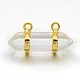 2-Hole Glass Bullet Pointed Pendants G-O036-02-1