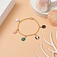 Alloy Enamel Tortoise Charm Bracelets with Iron Cable Chains for Women BJEW-JB09087-2