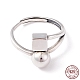 Cube & Round Beads 925 Sterling Silver Adjustable Ring for Women STER-G032-10AS-1