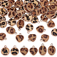 Olycraft 48 Uds. 3 colgantes de cuero con estampado de leopardo con borde dorado corazón redondo ovalado dijes de cuero de leopardo pendientes de cuero colgantes con lazo para pendientes FIND-OC0002-19-1