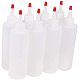 Pandahall 1 set bouteilles de colle en plastique bouteilles vides blanches bouchons de bouteille rouges trou traversant pour produits liquides de bricolage bouteilles polyvalentes 5x19.5 cm DIY-PH0019-97-250ml-1