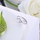 Adjustable 925 Sterling Silver Cubic Zirconia Finger Rings RJEW-BB20734-6-4
