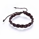 Braided Leather Cord Bracelets BJEW-F347-07C-1