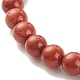 Set di braccialetti elasticizzati con perline 4 pz 4 stile pietra di luna arcobaleno naturale e diaspro rosso e turchese sintetico (tinto) BJEW-JB07977-6