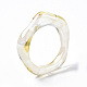 透明樹脂指輪  ABカラーメッキ  シャンパンイエロー  usサイズ6 3/4(17.1mm) RJEW-T013-001-E01-6