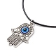 Hamsa-Hand aus Legierung mit Emaille-Halskette mit Anhänger des bösen Blicks für Frauen NJEW-JN03956-01-1