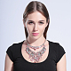 Fashion Women Jewelry Zinc Alloy Glass Rhinestone Flower Bib Statement Choker Collar Necklaces NJEW-BB15083-B-10