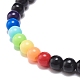 2шт 2 цвета акриловые круглые браслеты из бисера стрейч набор для женщин BJEW-JB08555-01-6