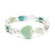Bracelet extensible en perles de verre et cœur en acrylique pour enfants BJEW-JB08391-4