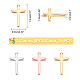 SUPERFINDINGS 24Pcs 3 Color Brass Tiny Cross Charms KK-FH0002-39-5