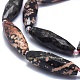 Chapelets de perles de flocon de neige en obsidienne naturelle G-O179-G25-3