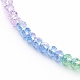Rainbow Personalized Electroplate Glass Beaded Necklaces NJEW-JN03410-04-3