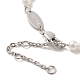 Bracelet en perles d'imitation abs et strass avec 304 fermoirs en acier inoxydable BJEW-K237-02P-4
