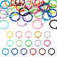 Pandahall 32Pcs 16 Colors Spray Painted Iron Split Key Rings IFIN-TA0001-56-1
