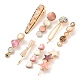 Imitation Pearl Iron Alligator Hair Clips Sets, with Acrylic and Resin, Mixed Shapes, Flamingo, 58~76x11.5~28x8~19mm, 8pcs/set