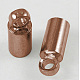真鍮製コードエンドパーツ  エンドキャップ  ニッケルフリー  赤銅鉱  8x2.8mm  穴：1.5mm  2mm内径 KK-H731-R-NF-1